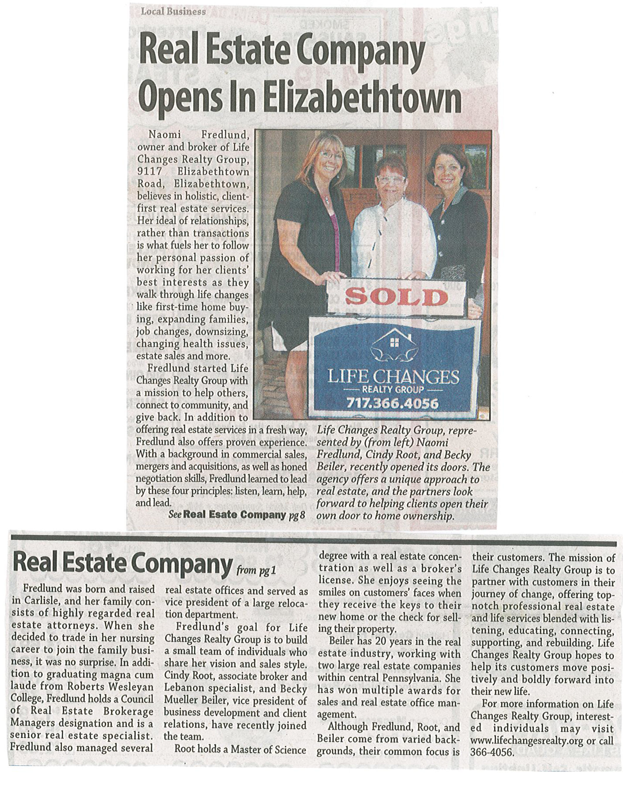 Elizabethtown Real Estate, Real Estate Company